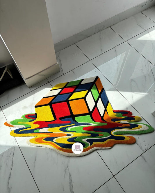Melting Rubik’s Cube Rug by WeRugz