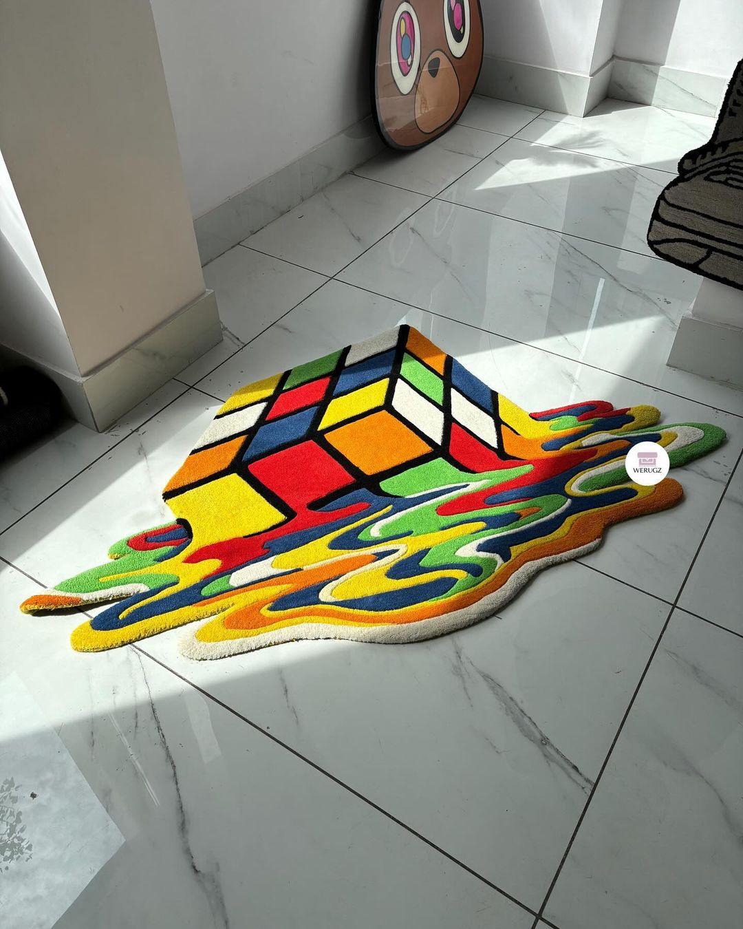 Melting Rubik’s Cube Rug by WeRugz