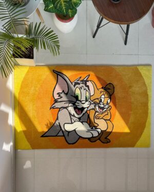 Mouse Cat Cartoon Kids Room Hand Tufted Rug by WeRugz