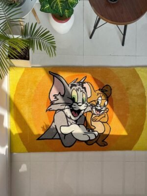 Mouse Cat Cartoon Kids Room Hand Tufted Rug by WeRugz