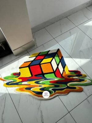 Melting Rubiks Cube Rug by WeRugz