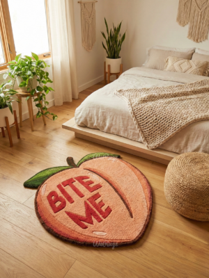 BITE ME Peach Hand Tufted Rug by WeRugz